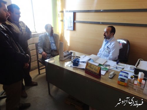  بازدید بخشدار مرکزی آزادشهر از درمانگاه روستای ازدارتپه 