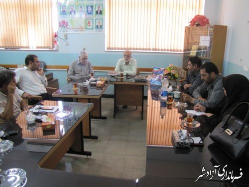 جلسه مدیر آموزش و پرورش آزادشهر با شهردار و شورای شهر نوده خاندوز