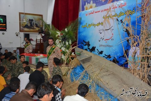 مراسم وداع با دو شهید غواص در حسینیه اعظم شهر نوده خاندوز برگزار شد(تصاویر)