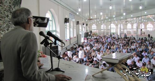 سخنرانی مدیرآموزش و پرورش آزادشهر در جمع نمازگزاران جمعه این شهرستان