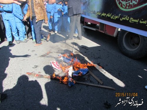  فریاد نفرت و انزجار از استکبارجهانی و صهیونیسم غاصب در شهرستان آزادشهر