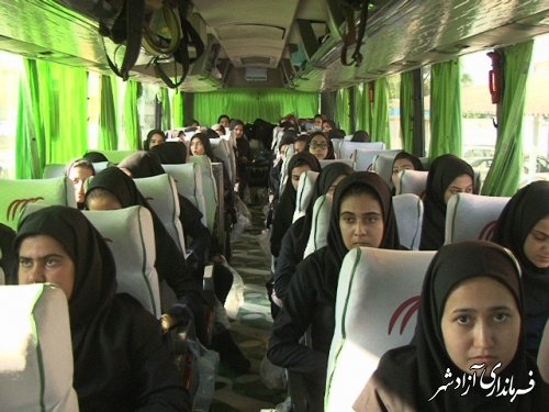 مرحله دوم اعزام دانش آموزان دختر  بسیجی شهرستان آزادشهر به اردوی راهیان نور
