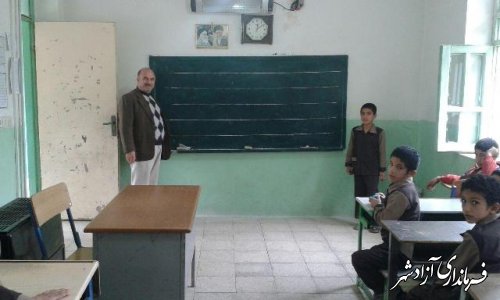 بازدیدمدیر آموزش و پرورش شهرستان آزادشهر از دبستان آیت سرابو 