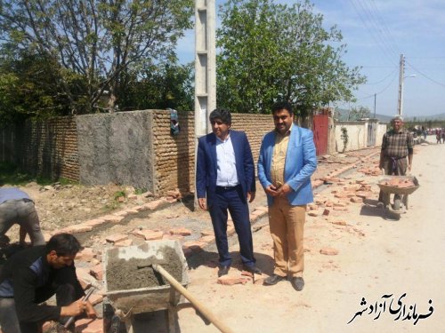 بازدید بخشدار مرکزی آزادشهر از فعالیت های عمرانی روستای خاندوز سادات