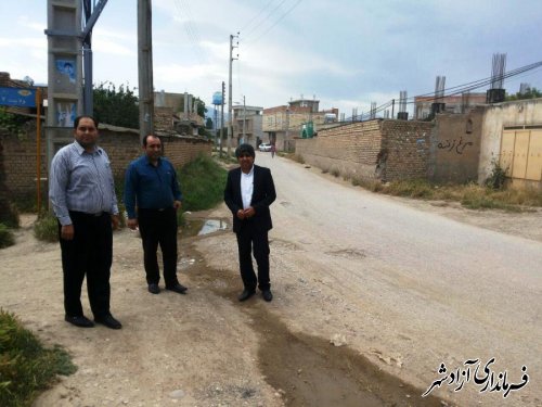 بازدید بخشدار مرکزی آزادشهر از اجرای پروژه طرح هادی روستای قزلجه آق امام