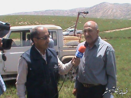 اجرای عملیات مبارزه با ملخ در مراتع و مزارع  منطقه چشمه ساران آزادشهر