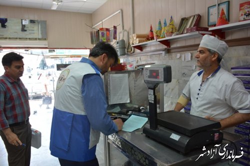 مدیر شبکه بهداشت و درمان آزادشهر از قنادیهای سطح شهر بازدید نمود.