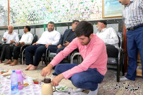 حضور فرماندار شهرستان آزادشهر در مراسم شب قدر نوزدهم ماه مبارک رمضان