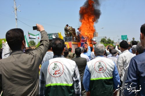 حضور پرشور کارکنان شبکه بهداشت آزادشهر در راهپیمایی روز قدس