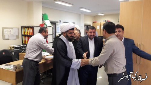 دیدارصمیمی فرماندار  با رئیس و کارکنان و مراجعین سازمان تامین اجتماعی آزادشهر