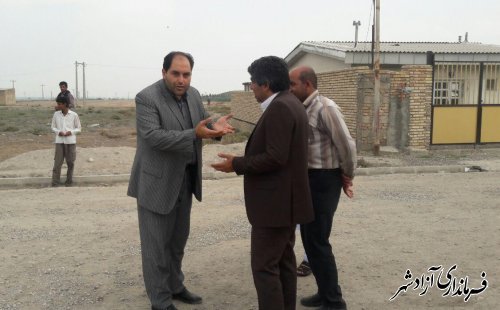 بازدید چوبداری بخشدار مرکزی آزادشهر از پروژه طرح هادی روستای احمد آباد