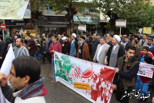 حضور گسترده مردم شهرستان آزادشهر در راهپیمایی ۱۳ آبان