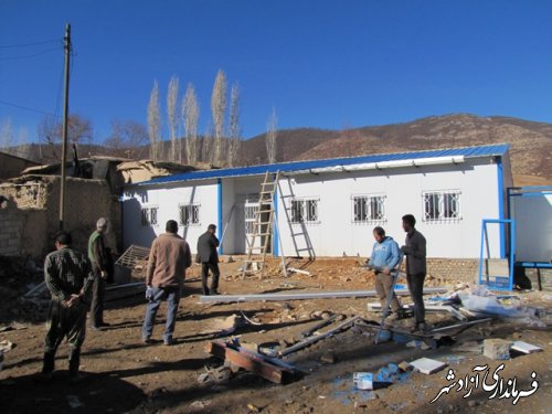 بازدیدمدیر آموزش و پرورش شهرستان آزادشهر و بخشدار چشمه ساران از روند ساخت مدرسه روستای سیب چال
