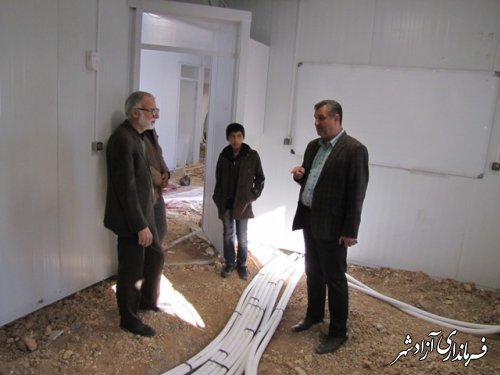 بازدیدمدیر آموزش و پرورش شهرستان آزادشهر و بخشدار چشمه ساران از روند ساخت مدرسه روستای سیب چال