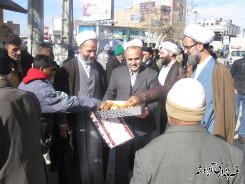 برگزاری ایستگاه صلواتی در شهرستان آزادشهر  به مناسبت بزرگداشت دهه مبارک فجر
