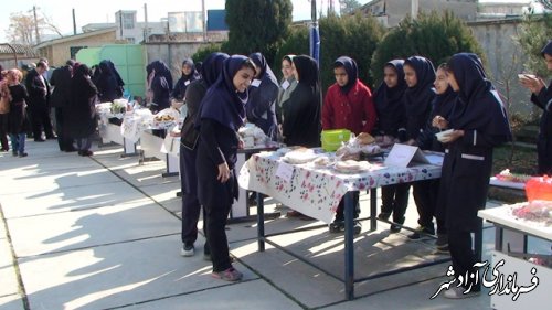 افتتاح بازارچه کار و فناوری در راستای شعار اقتصاد مقاومتی در دبیرستان دخترانه سمیه نگین شهر
