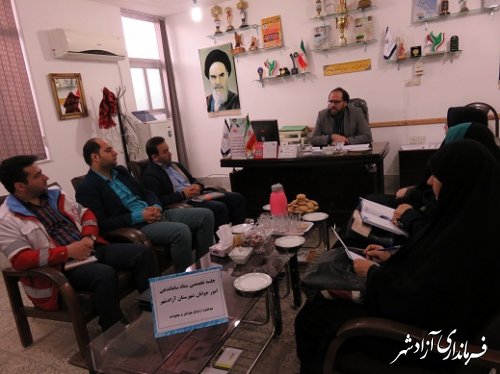 جلسه تخصصی ستاد ساماندهی امور جوانان شهرستان آزادشهر در اداره ورزش و جوانان برگزار گردید