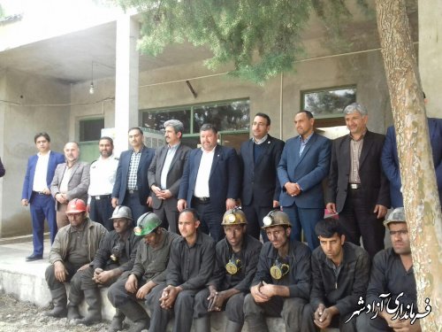 بازدید فرماندار شهرستان آزادشهر از معدن زغال سنگ زمستان یورت مناسبت هفته گارکر