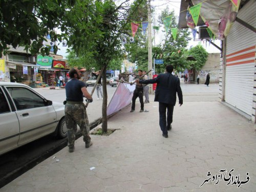 بازدید میدانی و ابلاغ رفع تخلفات تبلیغات در شهرستان آزادشهر