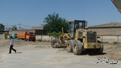 آغاز عملیات محوطه سازی مدارس نگین شهر و روستای قره سو