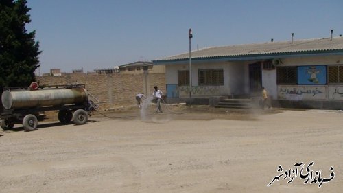 آغاز عملیات محوطه سازی مدارس نگین شهر و روستای قره سو