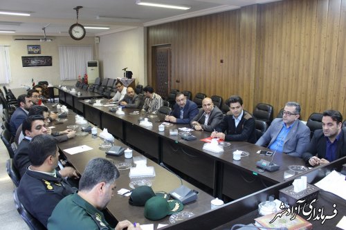 جلسه آخرین وضعیت ارسال کمک های شهرستان آزادشهر به مناطق زلزله زده برگزار شد