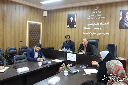 با حضور فرماندار آزادشهر، برگزاری جلسه ماهانه دهیاران بخش مرکزی آزادشهر