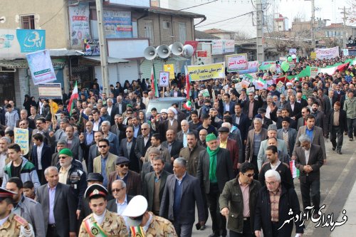 برگزاری راهپیمایی با شکوه و کم نظیر 22 بهمن در شهرستان آزادشهر