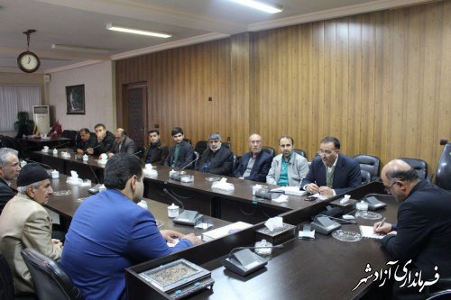 برگزاری جلسه فرماندار آزادشهر با روسای اتحادیه ها و اصناف این شهرستان