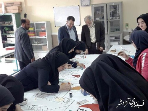 نقاشی همگانی باموضوع حمایت از کالای ایرانی در مدارس شهرستان آزادشهر