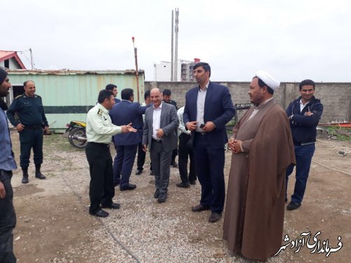 بازدید فرماندار آزادشهر از ساختمان در حال ساخت کلانتری آزادشهر