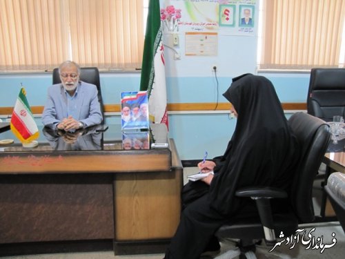مصاحبه خبری مدیر آموزش و پرورش آزادشهر با خبرنگار خبرگزاری تسنیم در شرق گلستان
