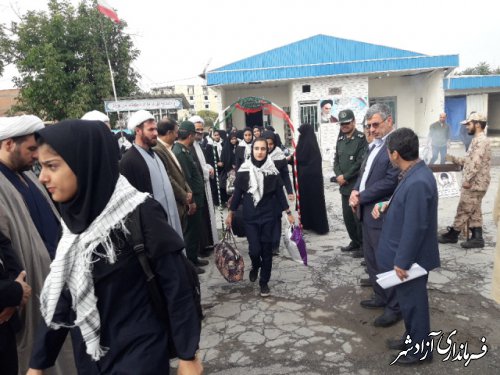 مرحله اول اعزام اردوی راهیان نور دانش آموزی شهرستان آزادشهر