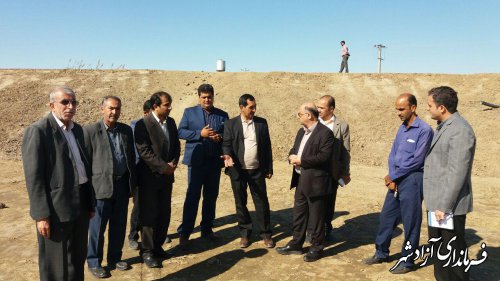 بازدید فرماندار شهرستان آزادشهر از مراحل ساخت استخر دو منظوره در روستای بهرام صوفی
