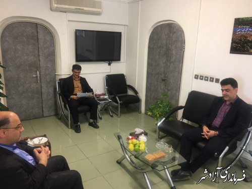 دیدار فرماندار شهرستان آزادشهر با مدیرعامل شرکت آب و فاضلاب روستایی استان گلستان