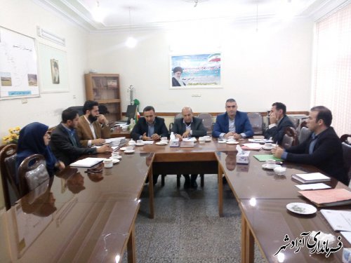 برگزاری جلسه پیگیری و بررسی روند پیشرفت فیزیکی طرح اراضی شیبدار شهرستان آزادشهر