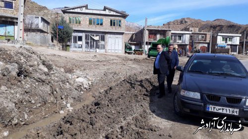 بازدید فرماندار شهرستان آزادشهر از برخی از پروژه های عمرانی در حال اجرا در بخش چشمه ساران