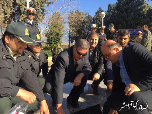 غبارروبی و عطرافشانی گلزار شهدای آزادشهر و نوده خاندوز به مناسبت دهه مبارک فجر