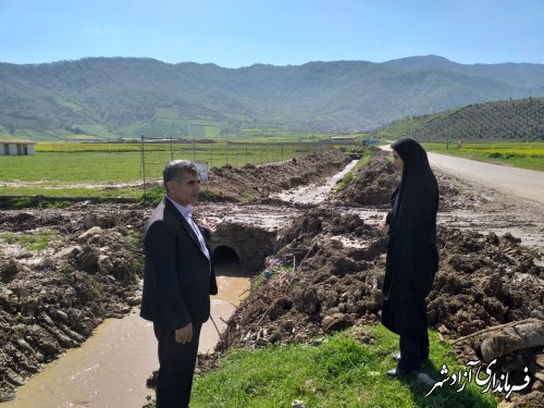 لایروبی کانال آب‌رسان روستای مرزبن و شهر نوده خاندوز