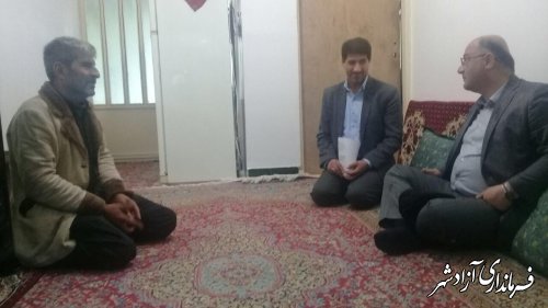 دیدار  فرماندار شهرستان آزادشهر از چند خانواده مددجو کمیته امداد امام خمینی (ره)