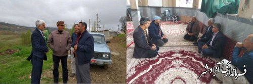 بازدید نماینده بسیج سازندگی استان به همراه مدیر جهادکشاورزی شهرستان از کلیه روستاهای آسیب دیده از سیل