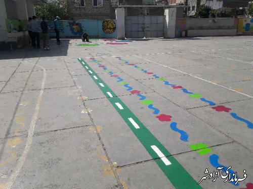 اجرای طرح حیاط پویا در مدارس شهرستان آزادشهر