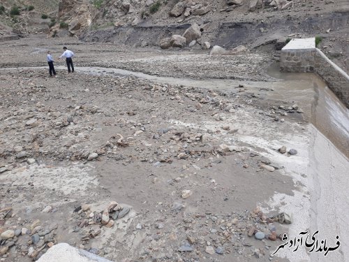 بازدید مدیر کل منابع طبیعی و آبخیزداری از سازه های سنگ و ملاتی شهرستان آزادشهر