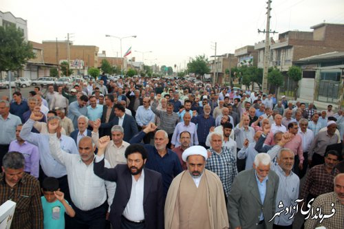 خروش مردم انقلابی شهرستان آزادشهر در حمایت از بیانیه شورای عالی امنیت ملی