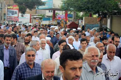 خروش مردم انقلابی شهرستان آزادشهر در حمایت از بیانیه شورای عالی امنیت ملی