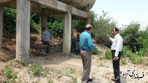 بازدید میدانی پژوهش بخشدار مرکزی آزادشهر از شبکه آب شرب روستای خاندوزسادات