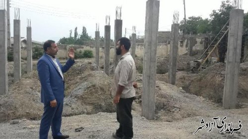 بازدید مدیر آموزش و پرورش آزادشهر از پروژه آموزشی درحال ساخت روستای وطن