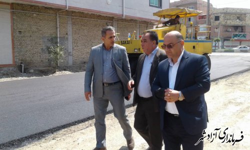 بازدید فرماندار و معاونین  فرمانداری از پروژه های در حال احداث شهرداری آزادشهر
