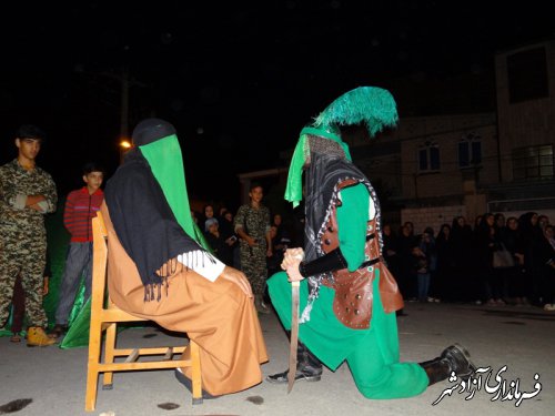 اجرای تعزیه واقعه کربلا همزمان با شب چهارم محرم در شهرستان آزادشهر