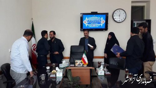 مراسم تکریم و معارفه مسئول اتحادیه انجمن اسلامی دانش آموزان شهرستان آزادشهر